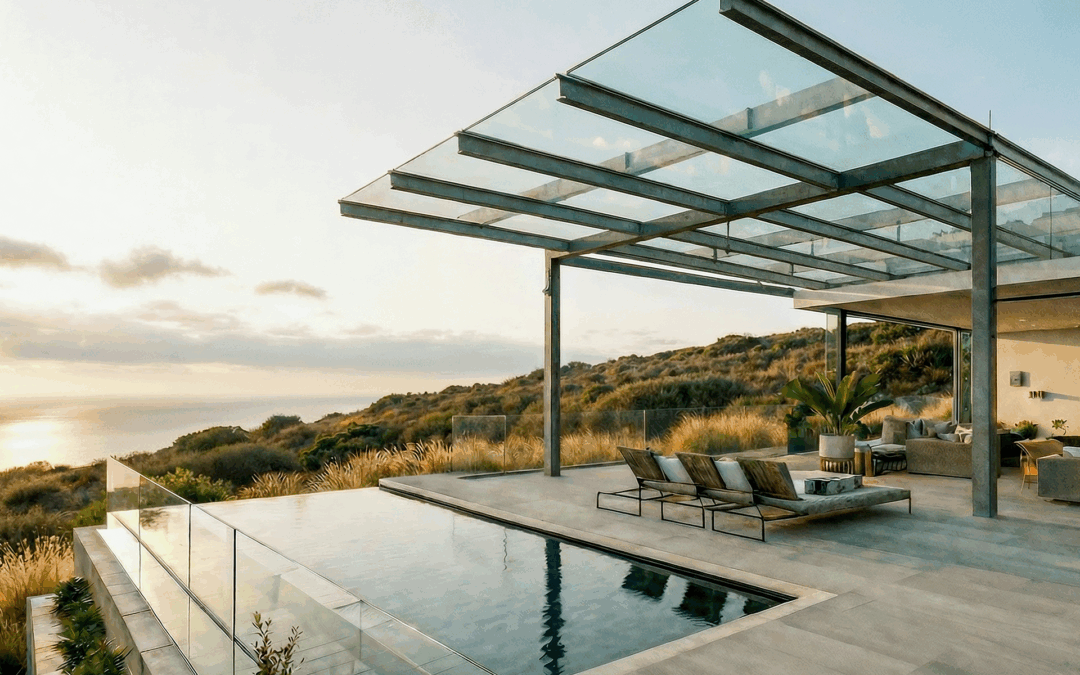 Pergola en verre à La Réunion : le vitrage à contrôle solaire SOREMIR pour sublimer votre extérieur